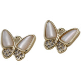 14k Natural Pearl Zircon Butterfly Pendant for Jewelry Diy