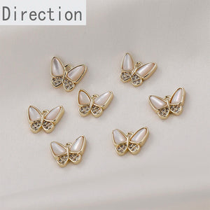 14k Natural Pearl Zircon Butterfly Pendant for Jewelry Diy