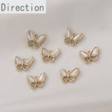 14k Natural Pearl Zircon Butterfly Pendant for Jewelry Diy