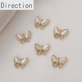 14k Natural Pearl Zircon Butterfly Pendant for Jewelry Diy