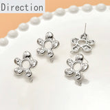 14k Hollow Flower Ear Pin Diy Pearl Ear Stud Ear Jewelry Material