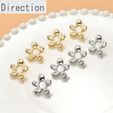 14k Hollow Flower Ear Pin Diy Pearl Ear Stud Ear Jewelry Material