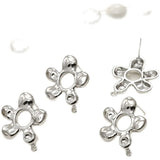 14k Hollow Flower Ear Pin Diy Pearl Ear Stud Ear Jewelry Material