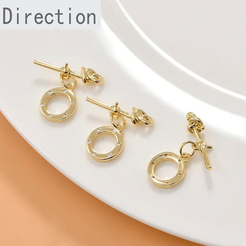 14k Zircon OT Buckle for Pearl Necklace Bracelet