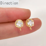 14k Zircon Butterfly Lace Hanging Ear Pins DIY Ear Studs Material