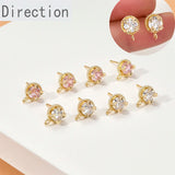 14k Zircon Butterfly Lace Hanging Ear Pins DIY Ear Studs Material