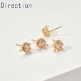 14k Zircon Butterfly Lace Hanging Ear Pins DIY Ear Studs Material