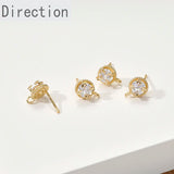 14k Zircon Butterfly Lace Hanging Ear Pins DIY Ear Studs Material