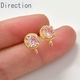 14k Zircon Butterfly Lace Hanging Ear Pins DIY Ear Studs Material