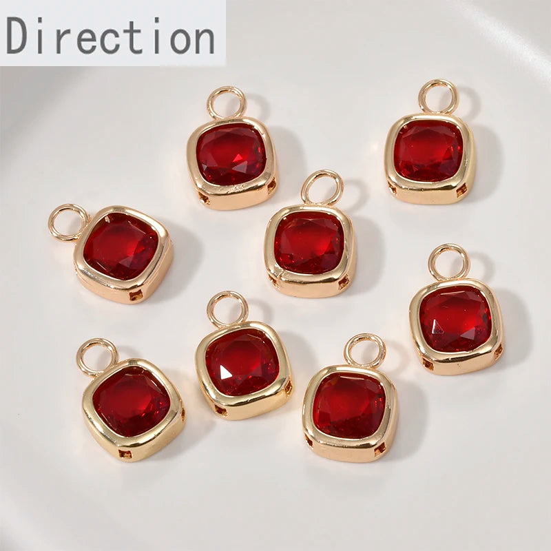 14k Square Diamond Pendant for Jewelry Making