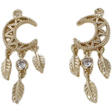 14k Moon Dream Catcher Zircon Pendant Material