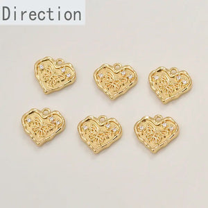 14k Copper Butterfly Zircon Pendant for DIY Jewelry