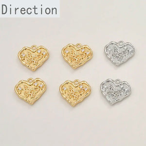 14k Copper Butterfly Zircon Pendant for DIY Jewelry