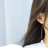 Micro-Encrusted Zircon Long Earrings for Women