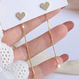 Micro-Encrusted Zircon Long Earrings for Women