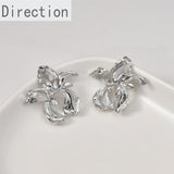 14k Flower Silver Needle Earrings DIY Jewelry Material