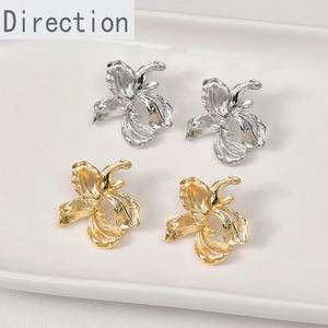 14k Flower Silver Needle Earrings DIY Jewelry Material