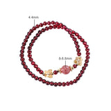 14k Filled Butterfly Bracelet with Garnet & Strawberry Crystal Beads