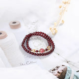 14k Filled Butterfly Bracelet with Garnet & Strawberry Crystal Beads