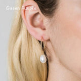 14k Filled 30MM Hoop Earrings Natural Pearls Jewelry Circle Earrings