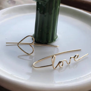 14k Filled Romantic Heart Earrings Gift Vintage Pendientes For Women