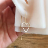 14k Filled Romantic Heart Earrings Gift Vintage Pendientes For Women