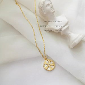 14k Filled Shell Choker Mother Of Pearl Necklace with ECO Brass Pendant