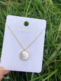 14k Filled Shell Choker Mother Of Pearl Necklace with ECO Brass Pendant