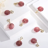 14k Filled Strawberry Crystal Donut Pendant Charm Healing Crystal DIY