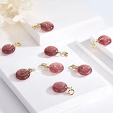 14k Filled Strawberry Crystal Donut Pendant Charm Healing Crystal DIY