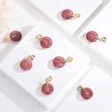14k Filled Strawberry Crystal Donut Pendant Charm Healing Crystal DIY