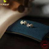 14k Zircon Bow Mini Stud Earrings 925 Silver Freshwater Pearl Small Earings