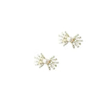 14k Zircon Bow Mini Stud Earrings 925 Silver Freshwater Pearl Small Earings