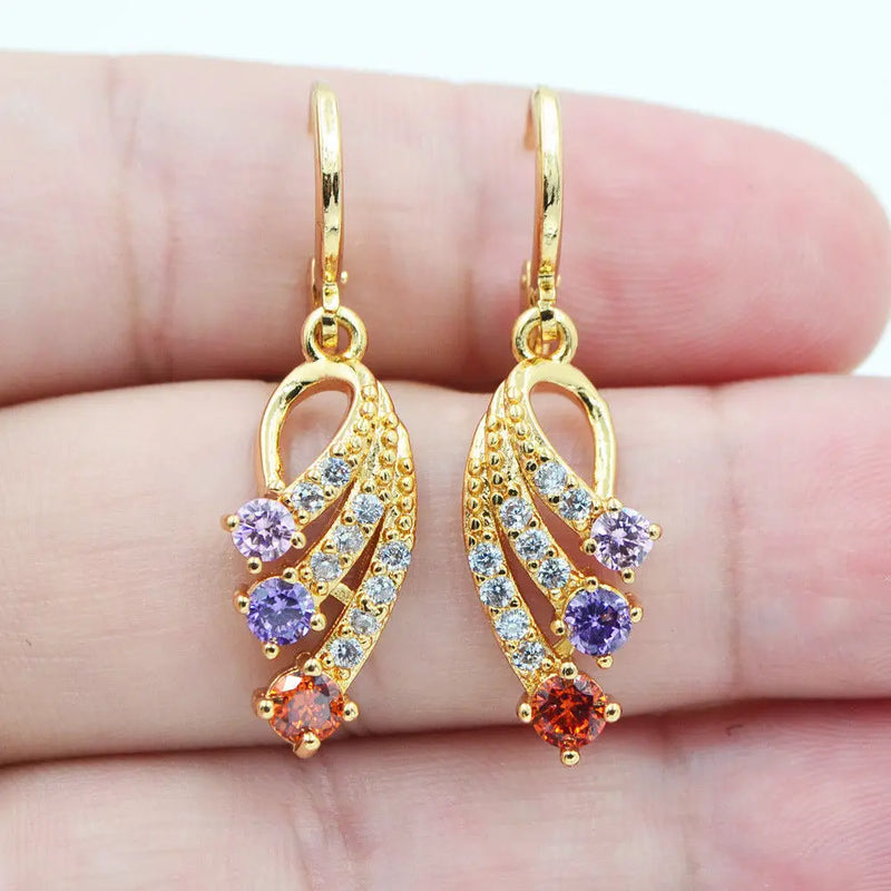 14k Real Gold Earrings for Women, Wedding Accessory, Wife Gift