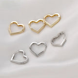 14k Mini Peach Heart-shaped Love Ear Buckle Earrings