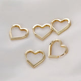 14k Mini Peach Heart-shaped Love Ear Buckle Earrings