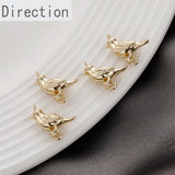14k Mini 3D Double Hanging Bird Pendant DIY Jewelry Material