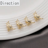 14k Mini 3D Double Hanging Bird Pendant DIY Jewelry Material