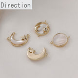 14k Natural Shell Star Moon Sun Pendant DIY Bracelet Necklace Ear Jewelry