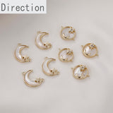 14k Natural Shell Star Moon Sun Pendant DIY Bracelet Necklace Ear Jewelry