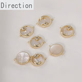14k Natural Shell Star Moon Sun Pendant DIY Bracelet Necklace Ear Jewelry