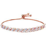 14k Plated Double Row Zirconia Crystal Bracelet