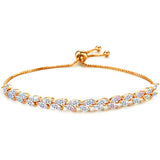 14k Plated Double Row Zirconia Crystal Bracelet