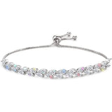 14k Plated Double Row Zirconia Crystal Bracelet
