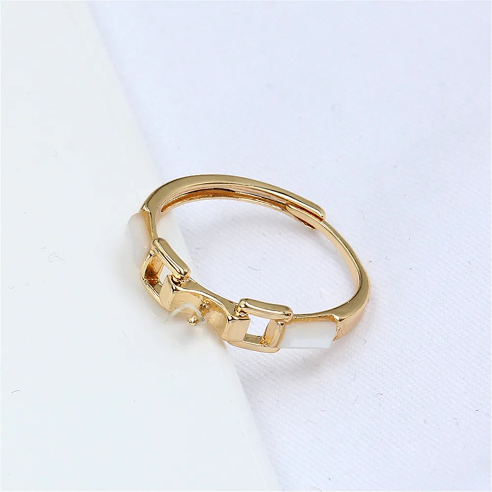 Adjustable Pearl Holder Ring 14k Plated Fashionable DIY Accessories