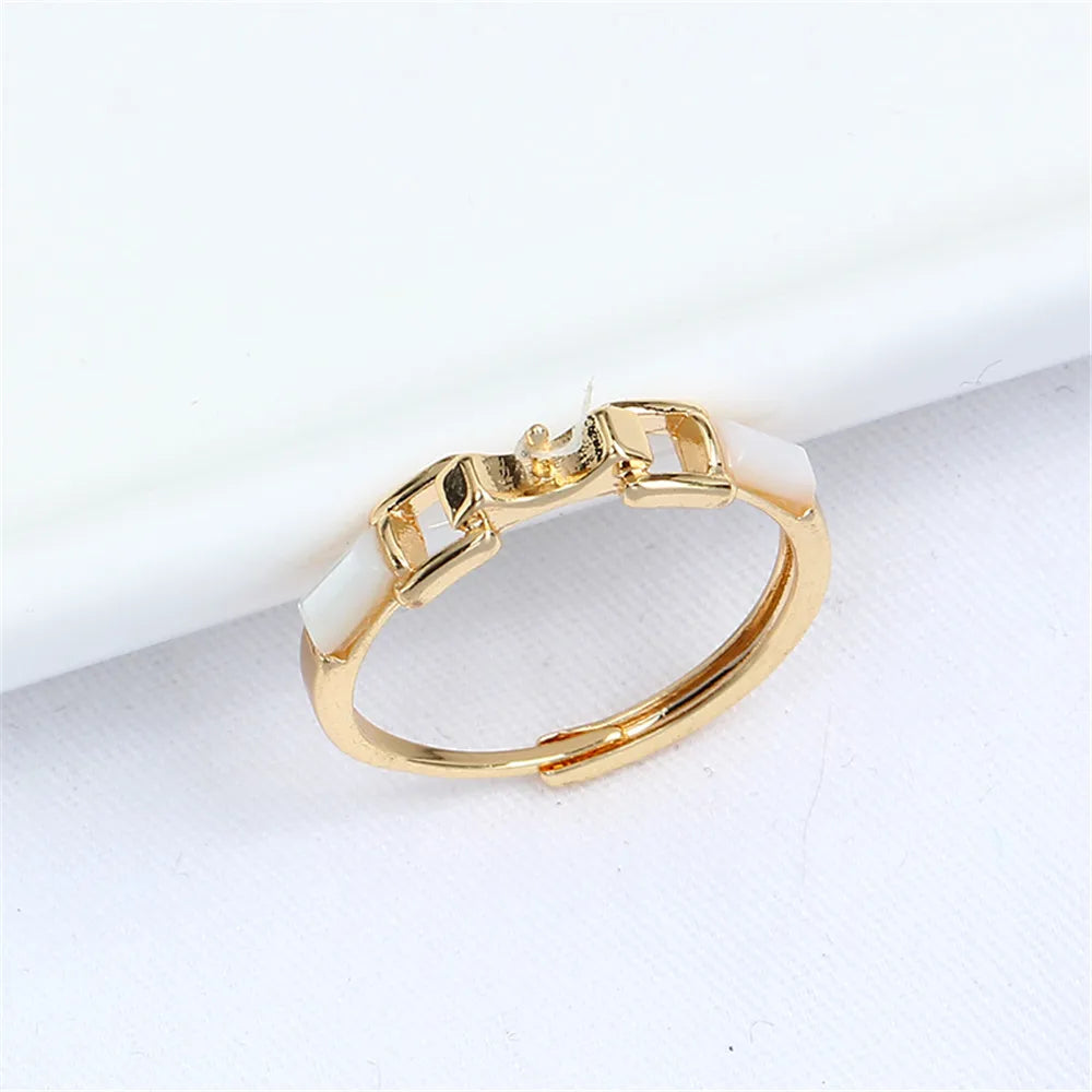 Adjustable Pearl Holder Ring 14k Plated Fashionable DIY Accessories