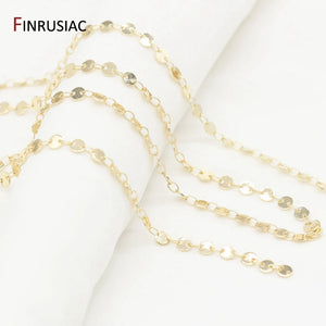 14k Plated Copper Disc Chain Necklace Bracelet Materials
