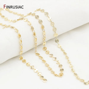 14k Plated Copper Disc Chain Necklace Bracelet Materials