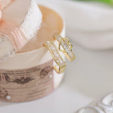 14k Plated Love Pearl Moon Star Rings for Woman Daily Holiday Party Ring