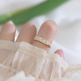 14k Plated Love Pearl Moon Star Rings for Woman Daily Holiday Party Ring